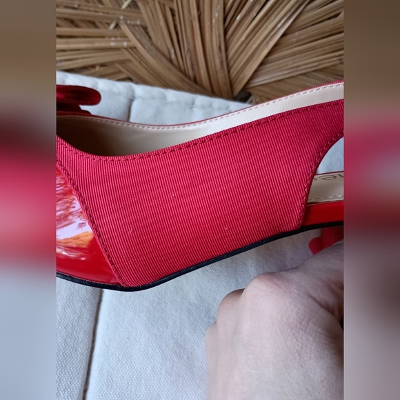 J.Renee Vibrant Red Bow Slingback Heels_9.5 - Picture 5 of 7
